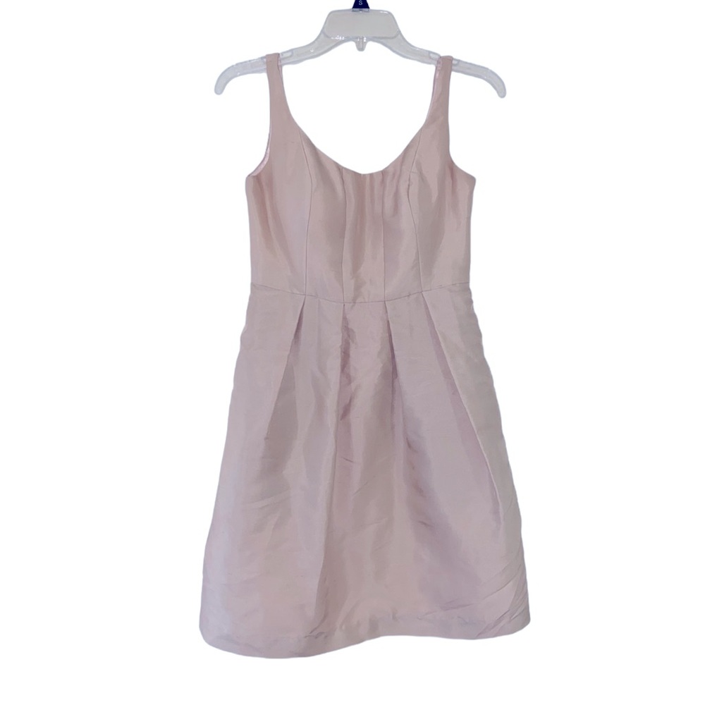 JENNY YOO cocktail dress satin rose pink mini dress sz (2)